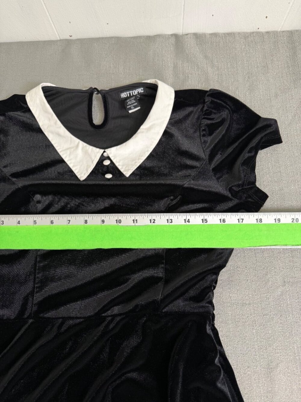 Black velvet w/white collar short dress Wednesday Addams Halloween Costume XL - Picture 7 of 15